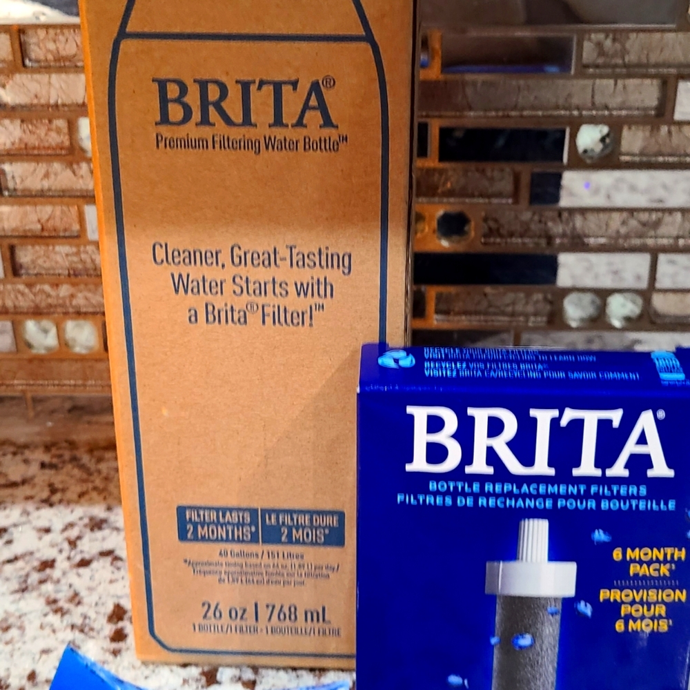Brita plastic water filter bottle.